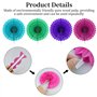 Lot de 16 pompons en papier pour décoration de fête, éventails à suspendre, fanions triangulaires et guirlande à pois pailletés