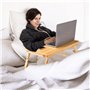 Table de Lit Pliable Bureau pour Ordinateur Portable Réglable en Bambou Support Ordinateur Portable Table pour Ordinateur Portab