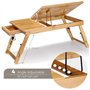 Table de Lit Pliable Bureau pour Ordinateur Portable Réglable en Bambou Support Ordinateur Portable Table pour Ordinateur Portab
