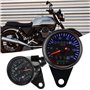 rétroéclairage LED 12 V Moto Double tachymètre Odomètre Compteur de Vitesse Kit de jauge Cafe Racer