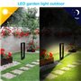 LEDMO 12W Lampe de Jardin 3000K 1100LM Borne lumineuse exterieur Etanche IP65 lampe decorative,Noir Alliage d'aluminium pelouse 