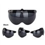 Wopohy Visière de Casque Bouton-Poussoir Universel 3 Protection Contre Le Soleil Coupe-Vent Casque de Moto rétro Demi-Visage Vis