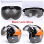 Wopohy Visière de Casque Bouton-Poussoir Universel 3 Protection Contre Le Soleil Coupe-Vent Casque de Moto rétro Demi-Visage Vis