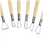 6Pcs Outil Sculpture Argile, Outil de Poterie Sculpture Argile Burin Ensemble De Sculpture Poterie Manche En Bois Kit De Sculptu
