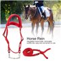Bridon Cheval, Rouge Réglable Harnais Licol avec Rêne Cheval Mors Coussin Moelleux