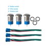 QitinDasen 3Pcs Premium 12V / 24V 3A Interrupteur à Bouton-Poussoir Momentané, Commutateur Bouton-Poussoir 12mm, Blanc LED Inter