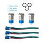 QitinDasen 3Pcs Premium 12V / 24V 3A Interrupteur à Bouton-Poussoir Momentané, Commutateur Bouton-Poussoir 12mm, Bleu LED Interr