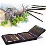 ZZONEART 96PCS Professionnel Crayons de Dessin et Couleur - Kit de Croquis Avec Charbon, Graphite et Accessoires - Idéal Pour Ad