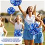 Lot de 2 Pompons de Cheerleader en Métal Bleu Brillant et Argenté pour Événements Sportifs et Compétitions