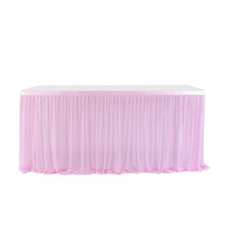Jupe de table en polyester 183 x 76 cm - Jupe de table en tulle - Pour fête prénatale - Décoration de table pour mariage