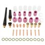 49pcs Accessoires Tig, Kit de Pinces TIG Consommables accessoires assortis Taille pour DB SR WP-17/18/26 TIG torche