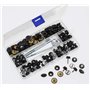 BetterJonny Lot de 180 vis à bouton-pression, 60 sets en acier inoxydable Snap Fasteners Press Stud Kit avec 3 outils de réglage