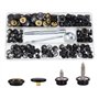 BetterJonny Lot de 180 vis à bouton-pression, 60 sets en acier inoxydable Snap Fasteners Press Stud Kit avec 3 outils de réglage