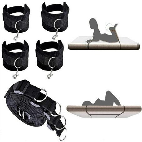 Ceinture de Poignet en Peluche Noire pour Le système de Fixation du lit à la Maison