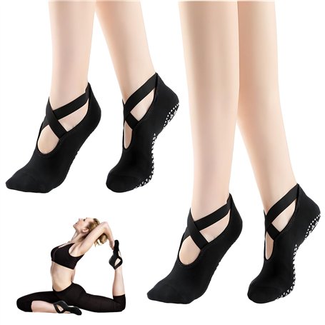 Traxenta 2 Paires Chaussettes Antidérapantes Femme