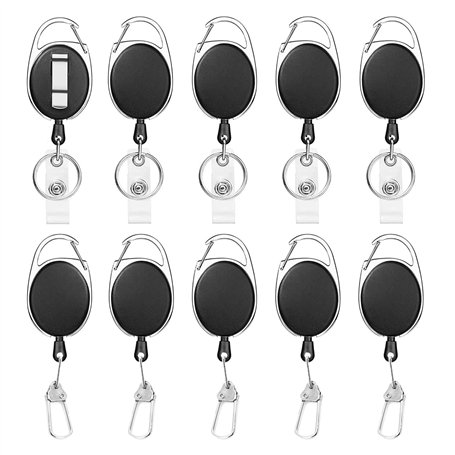 SYEYCW 10 Pièces Noir Enrouleur Badge