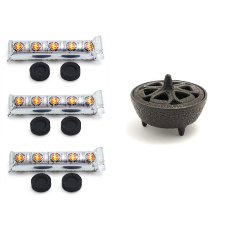 The Smudge Stick Shop - Lot de 3 tubes de 10 pastilles de charbon pour brûleurs à résine et encens