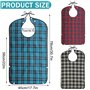 Jesustree Bavoir Adulte, Lot de 3 Longue Grand Bavoirs à Plaid Imperméables & Lavable, Réutilisables Réglables Protecteurs de Vê