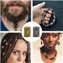 Keboyoe 48 Pièces Perles de Barbe Viking Barbe Perles Rune Bijoux Alliage Perles de Rune Viking Avec Pince à Cheveux,Peigne et é