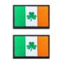 2 Pièces Drapeau du Irlande Irlandais Heureusement Trois Feuilles Patch Tactique Militaire Emblème Applique Crochet et Boucle po