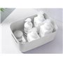 Bgfuni Lot de 4 Panier de Rangement en Plastique Blanc avec Anse pour Placards Empilables, Cuisine, Chambre, Salle de Bain, Bure