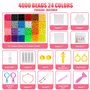Mifferer Kit de Perles de Fusible d'eau Perles pour Enfants, 24 Couleurs 4000 Perles, Kit non Toxique Recharge d'eau Perles de B