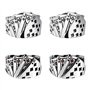 Liitata Lot de 4 bagues vintage punk pour poker - Bague gothique ouverte - Bague de cheville pour homme et femme - Cœurs et arge