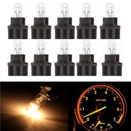 Weihong 10 pièces lampe de support de lampe en verre W2W T5 12V 2W lampe de signalisation incandescente lampe de voiture halogèn