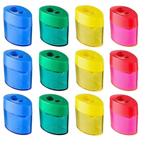 Srup 12 pièces Taille-Crayon Double Trou avec Couvercle