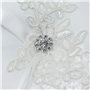 Coussin D’alliances Porteur Oreiller Anneau - Bagues Mariage Romantique Bague de Forme carrée avec dentelle Bowknot Satin et Str