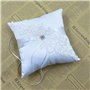Coussin D’alliances Porteur Oreiller Anneau - Bagues Mariage Romantique Bague de Forme carrée avec dentelle Bowknot Satin et Str