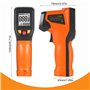 Thermomètre Infrarouge, -58 °F ~ 1112 °F (-50 °C ~ 600 °C) Sans Contact Thermomètre Laser Emissivité Réglable Thermomètre Fronta