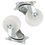 CHUEHKAK Lot de 16 roulettes pivotantes sans frein - 40 mm - Avec vis et tournevis - Pour meubles, caisses à outils - Blanc