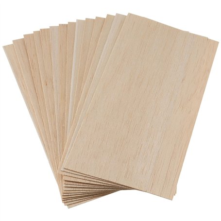 CHUEHKAK Lot de 16 plaques de contreplaqué de 1 mm d'épaisseur - Plaques en bois de balsa - Panneaux fins en bois de paulownia -