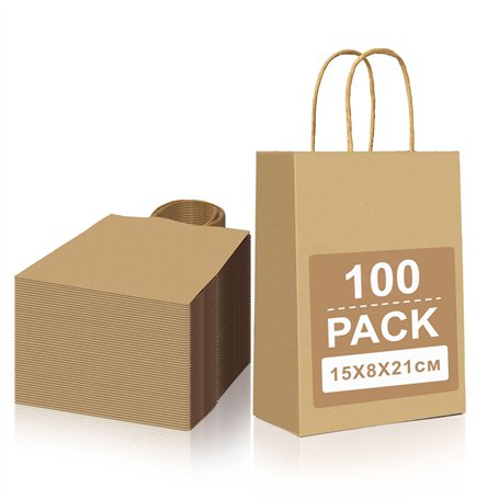 Gucass 100 Pcs Petit Sac en Papier Kraft avec Poignée