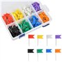 DODUOS 400 pièces Drapeaux de Drapeau Épinglettes Épingles de Drapeau colorées en 8 Couleurs pour Carte du Monde