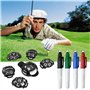 Brteyes Lot de 10 marqueurs de balle de golf - 6 pochoirs de marquage de balle de golf et 4 marqueurs de couleur pour accessoire