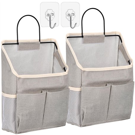 ECHOBUY 2 Paquet Rangement Suspendu avec 4 Poches et 2 Crochets en Métal