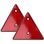 BLUESEABUY 2Pcs Catadioptre Triangle Rouge Réflecteurs Triangles Réfléchissant Remorque Triangle Reflecteur de Signalisation Vis