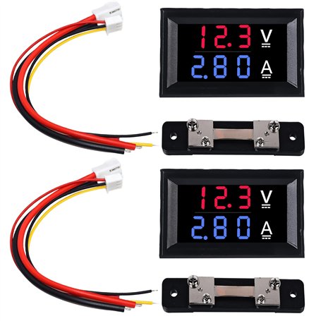 Lot de 2 ampèremètres numériques LED 0