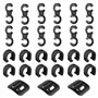 Lot de 27 clips de câble de frein et de vitesse pour vélo avec support de fixation et guide de serrage comprenant 12 clips C pou