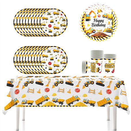 YINcrinx Vaisselle de fête pour camion de chantier