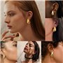2 paire Boucle Oreille Goutte D'eau 18k, boucles d'oreilles en or hypoallergéniques, Boucles d'oreilles Créoles Femme Gouttes,D'