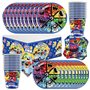 Critters Lot de 61 ustensiles de table souriants Thème jeu d'horreur Vaisselle de fête d'anniversaire pour enfants 20 personnes