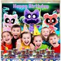 Critters Lot de 61 ustensiles de table souriants Thème jeu d'horreur Vaisselle de fête d'anniversaire pour enfants 20 personnes 