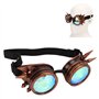 JTLB Lunettes Steampunk, Kaléidoscope Rave Goggles Rainbow Crystal Lenses Réglable Trippy Psychedelic Steampunk Lunettes Cosplay
