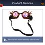 JTLB Lunettes Steampunk, Kaléidoscope Rave Goggles Rainbow Crystal Lenses Réglable Trippy Psychedelic Steampunk Lunettes Cosplay