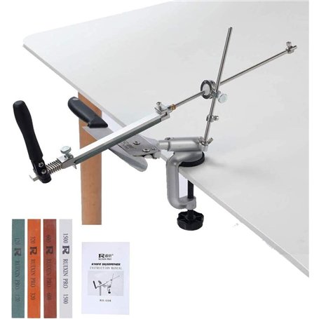 Ruixin pro Système d'affûtage de couteaux en alliage d'aluminium à angle constant avec 4 pierres.