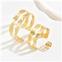 Jascatin Lot de 3 bracelets manchette double couche dorés pour le haut du bras pour femme, taille unique, Métal, Pas de gemme