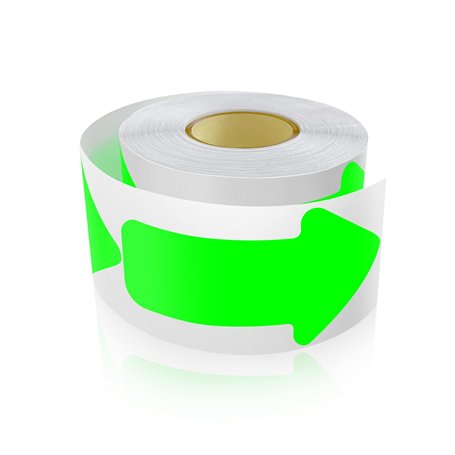 Lot de 200 flèches autocollantes - 5 x 10 cm - Flèches - Marquage de sol - Autocollants - Résistant aux intempéries - Vert fluor